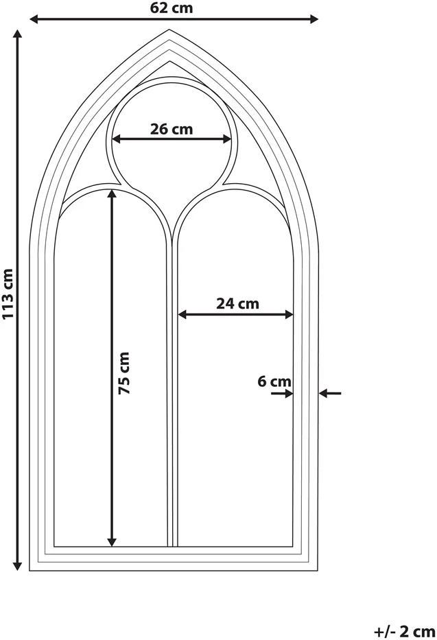 Beliani Sieninis veidrodis TRELLY 62 cm 113 cm metalinis juodas
