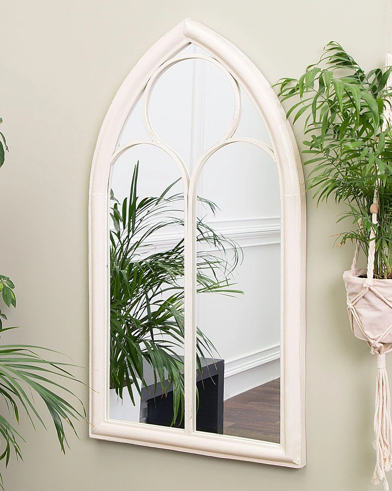 Beliani Sieninis veidrodis TRELLY 62 cm 113 cm metalinis baltas