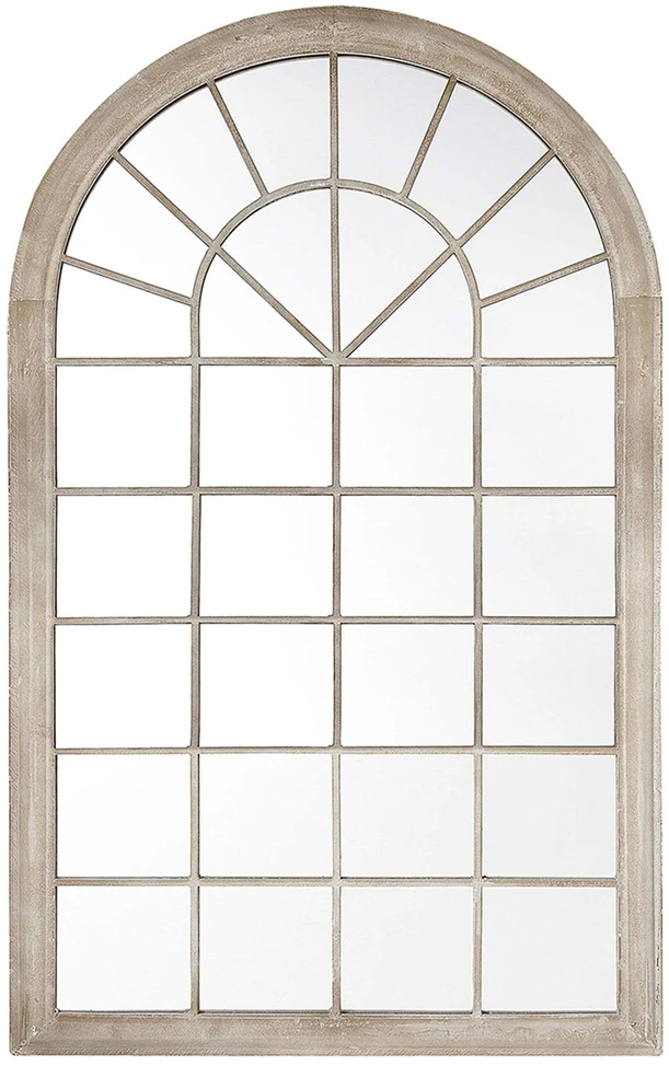 Beliani Sieninis veidrodis TREVOL 77 cm 130 cm Metalas Smėlio spalvos