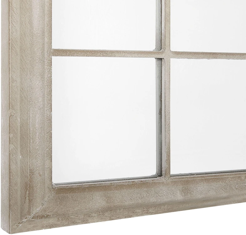 Beliani Sieninis veidrodis TREVOL 77 cm 130 cm Metalas Smėlio spalvos