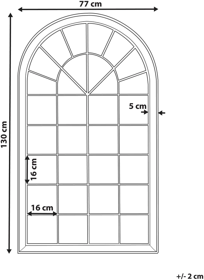 Beliani Sieninis veidrodis TREVOL 77 cm 130 cm metalinis juodas