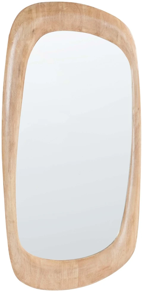 Beliani Sieninis veidrodis TRIZAY 57 cm 120 cm medinis rudas