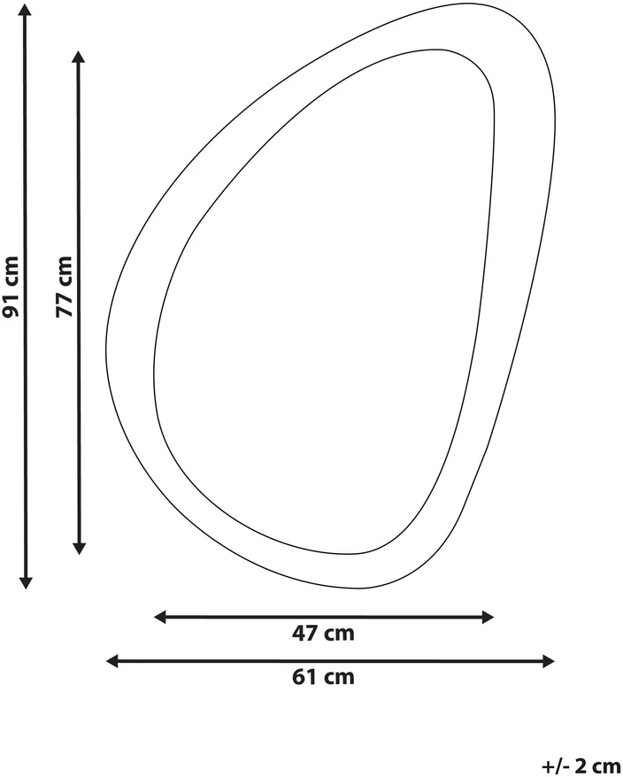 Beliani Sieninis veidrodis VENAS 61 cm 91 cm aksominis garstyčių spalvos