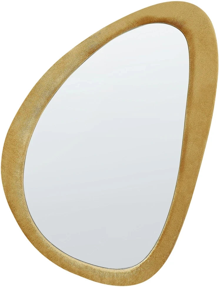 Beliani Sieninis veidrodis VENAS 61 cm 91 cm aksominis garstyčių spalvos