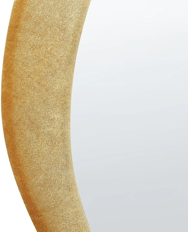 Beliani Sieninis veidrodis VENAS 61 cm 91 cm aksominis garstyčių spalvos
