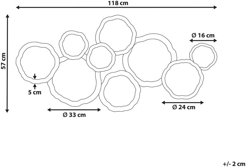 Beliani Sienų dekoracija ARGON metalinė 57 cm spalvota