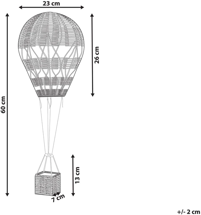 Beliani Sienų dekoracija balionas BEMBA iš ratano 60 cm natūrali