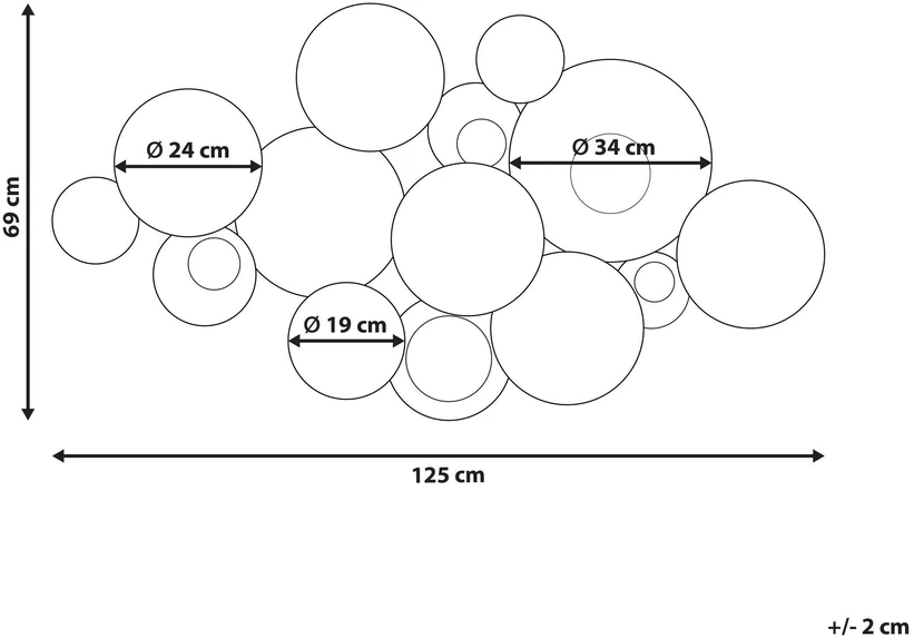 Beliani Sienų dekoracija BROMINE metalinė 69 cm auksinės spalvos