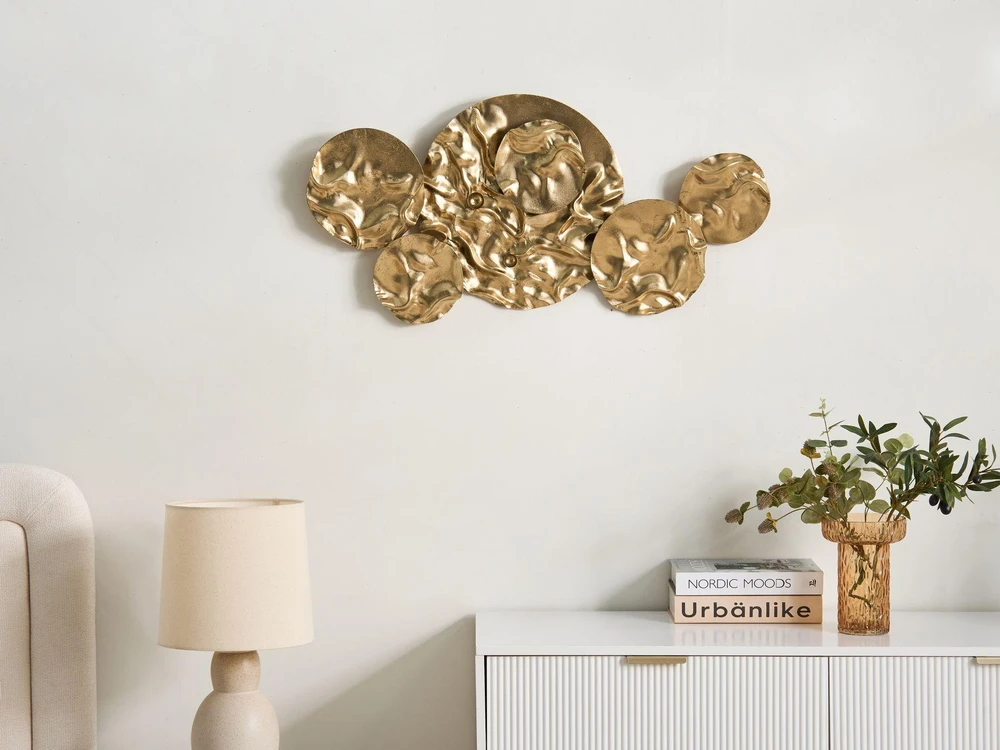 Beliani Sienų dekoracija CALRY metalinė 43 cm auksinė