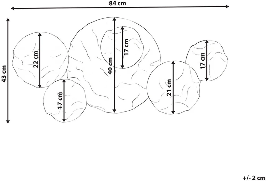 Beliani Sienų dekoracija CALRY metalinė 43 cm auksinė