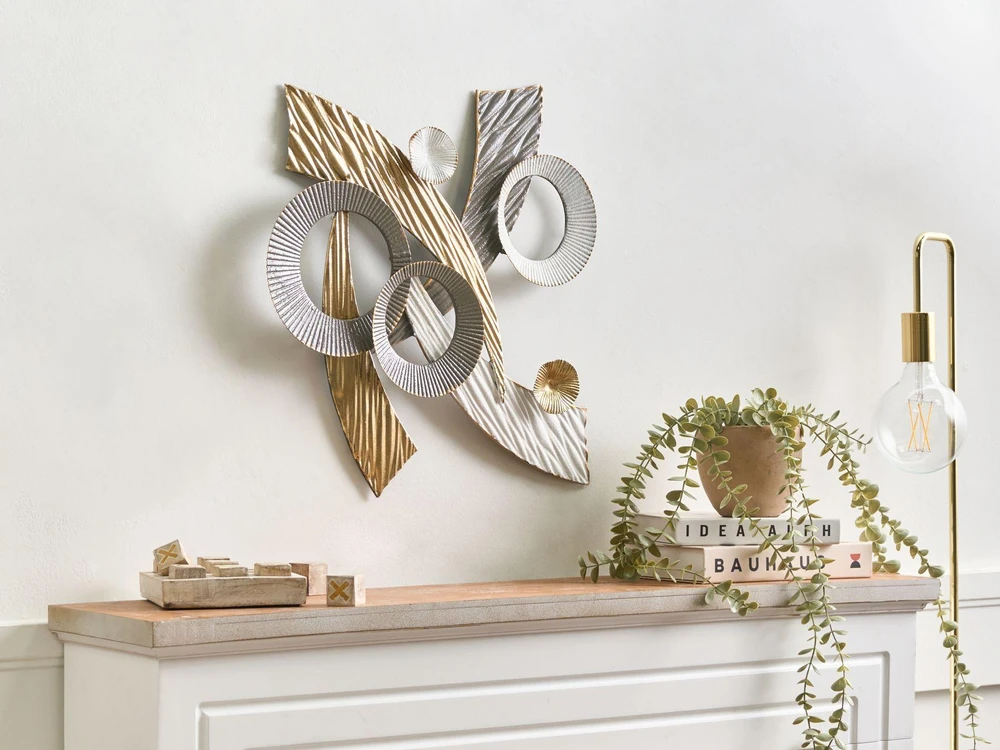 Beliani Sienų dekoracija FENIT Metal 54 cm auksinė
