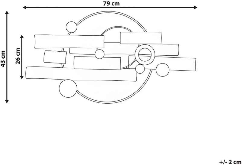 Beliani Sienų dekoracija GLENADE metalinė 43 cm spalvota