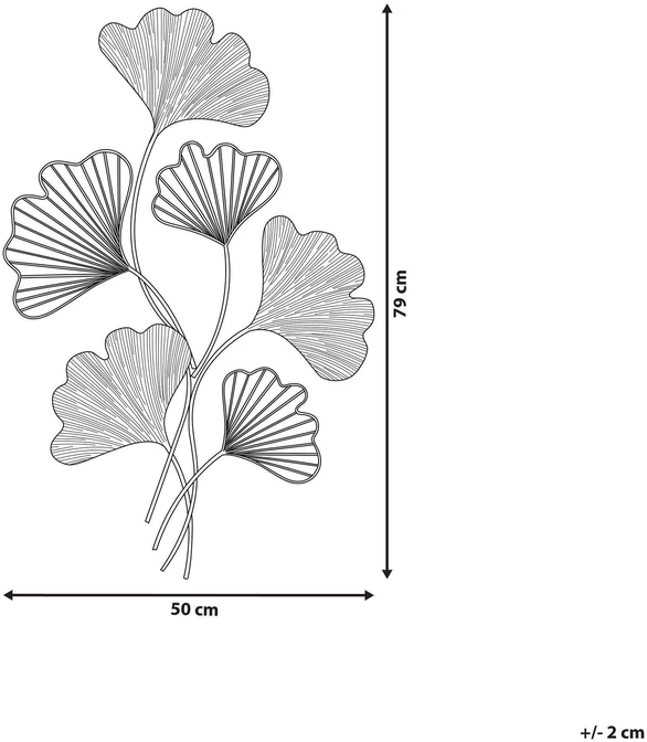 Beliani Sienų dekoracija INDIUM Metalas 79 cm Auksinė