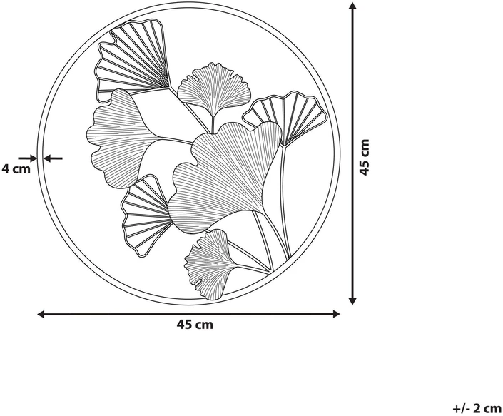 Beliani Sienų dekoracija Kwiat BISMUTH metalinė 45 cm aukso spalvos