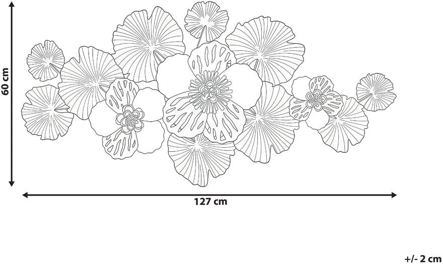 Beliani Sienų dekoracija „Kwiat MOLYBDENIUM“, 60 cm, metalinė, spalvota