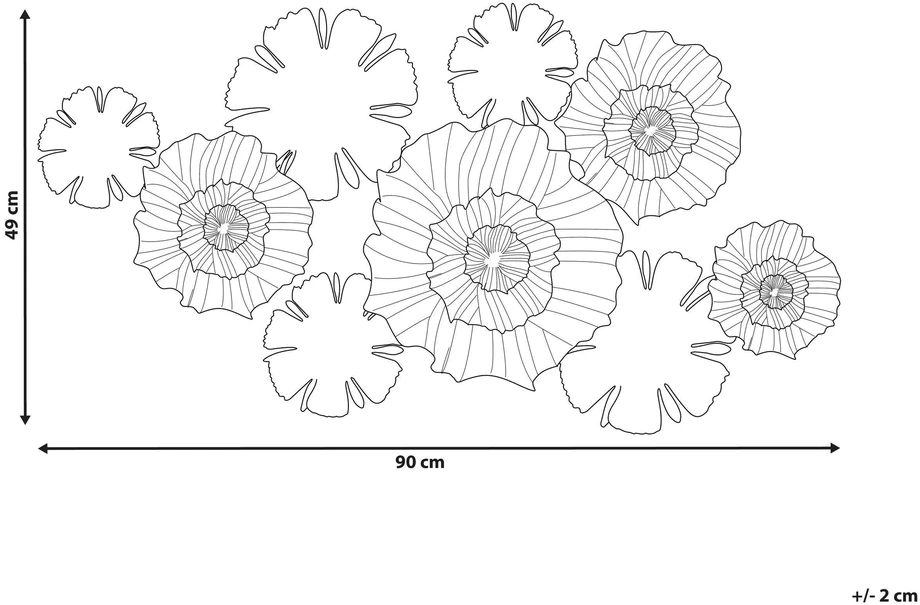Beliani Sienų dekoracija Kwiat POTASSIUM metalinė 49 cm pilka