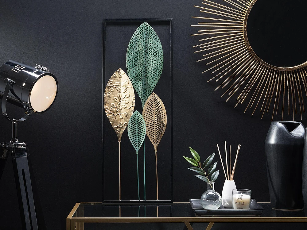 Beliani Sienų dekoracija Lapas PLATINUM metalinė 75 cm spalvota
