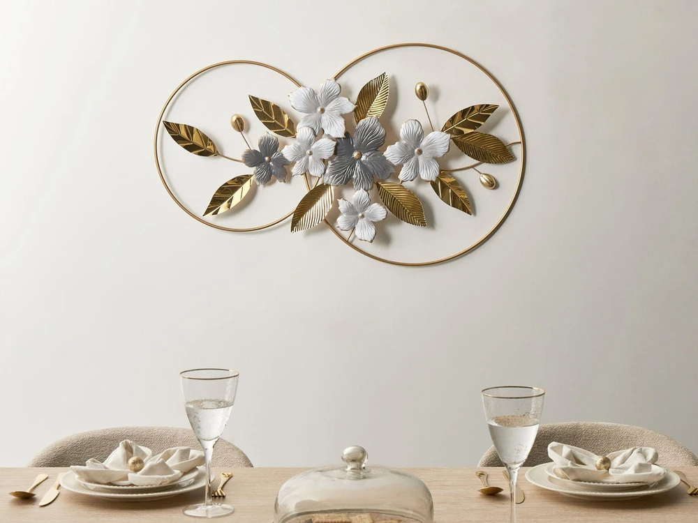 Beliani Sienų dekoracija Liść DYSPROSIUM Metal 61 cm Auksinė