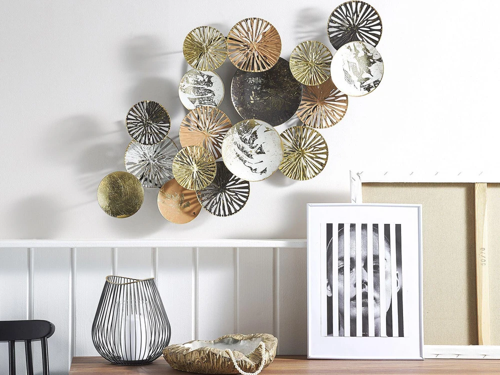 Beliani Sienų dekoracija OSMIUM metalinė 50 cm sidabrinė