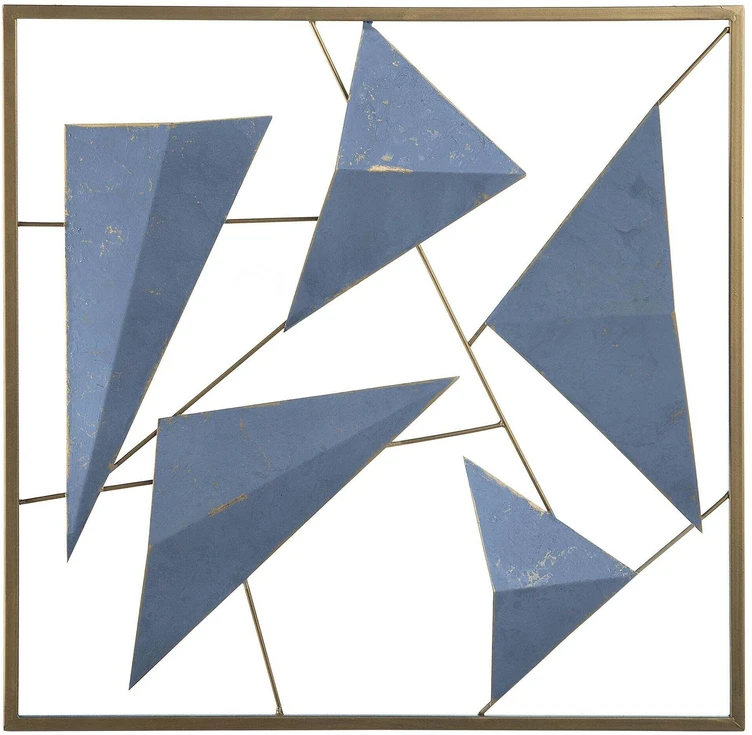 Beliani Sienų dekoracija ZINC Metal 50 cm mėlyna