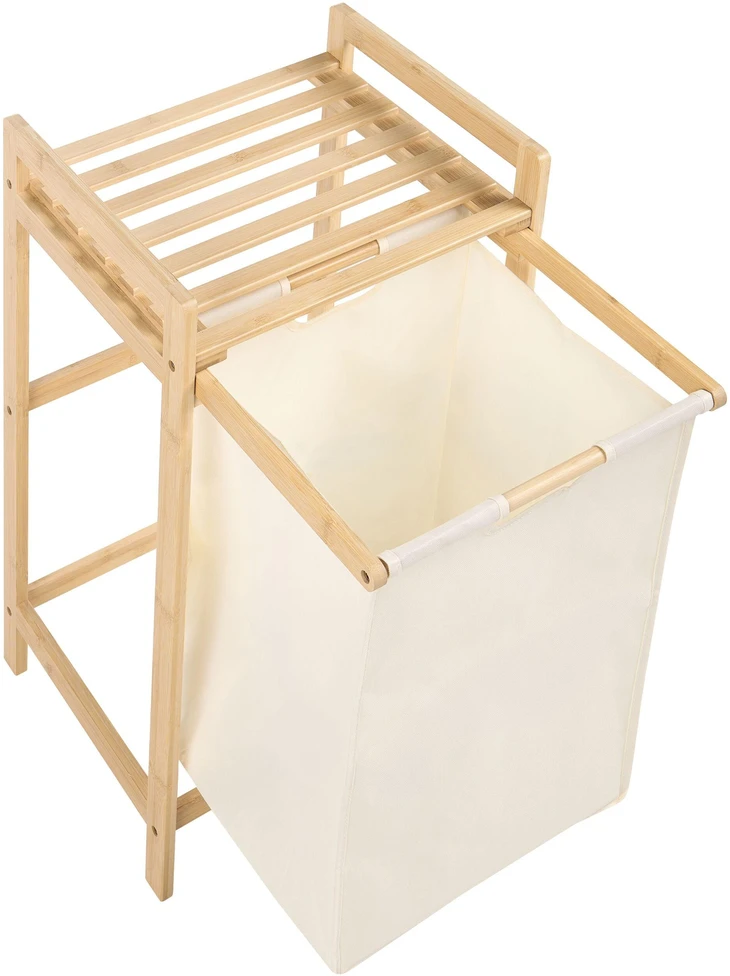 Beliani Skalbinių krepšys TOROTAL, bambukinis, šviesiai rudas / smėlio spalvos, 40 l