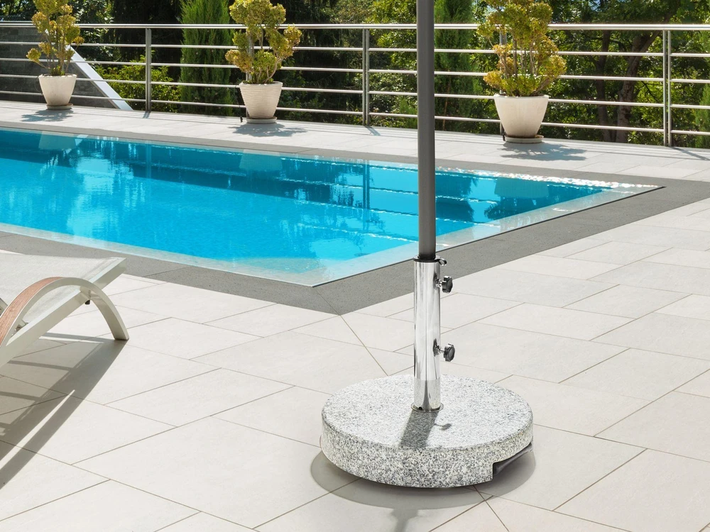 Beliani Skėčio stovas CERZETO Pilkas Apvalus 30 kg