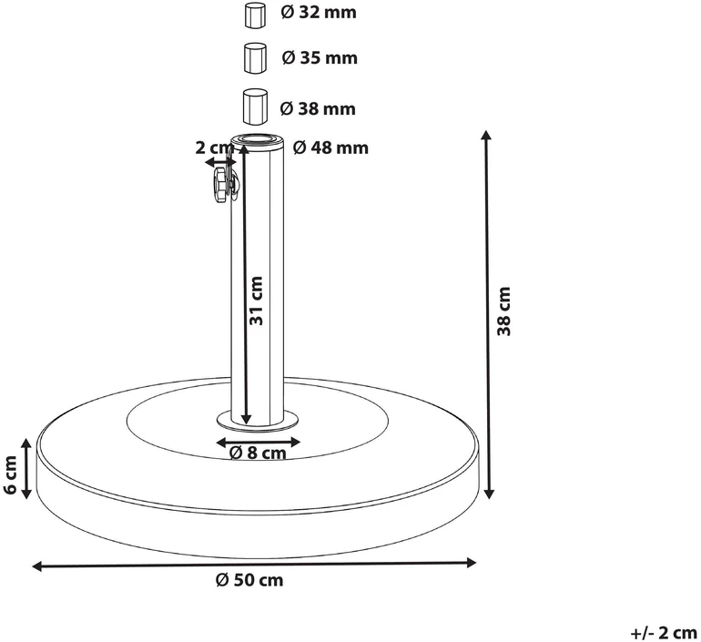 Beliani Skėčio stovas CRAVEGGIA sidabrinis, apvalus, 25 kg