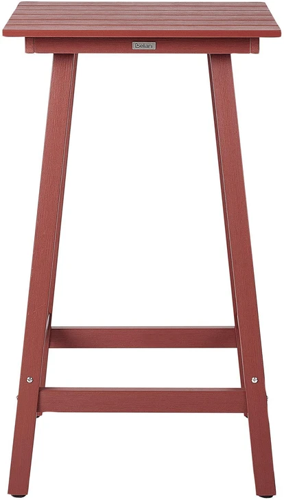 Beliani Sodo baro stalas ADIRONDACK 60 cm 59 cm sintetinis audinys raudonas