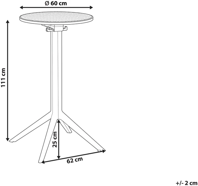Beliani Sodo baro stalas LEGRENA 60 cm 60 cm smėlio spalvos