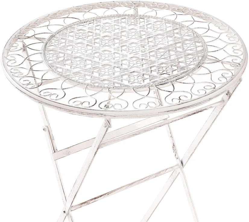 Beliani Sodo baro stalas TRIESTE 60 cm metalinis šviesiai smėlio spalvos