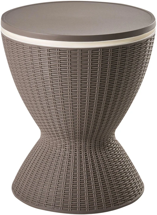 Beliani Sodo baro staliukas su šaldymo funkcija AISA 49 cm 49 cm medžio imitacija ruda