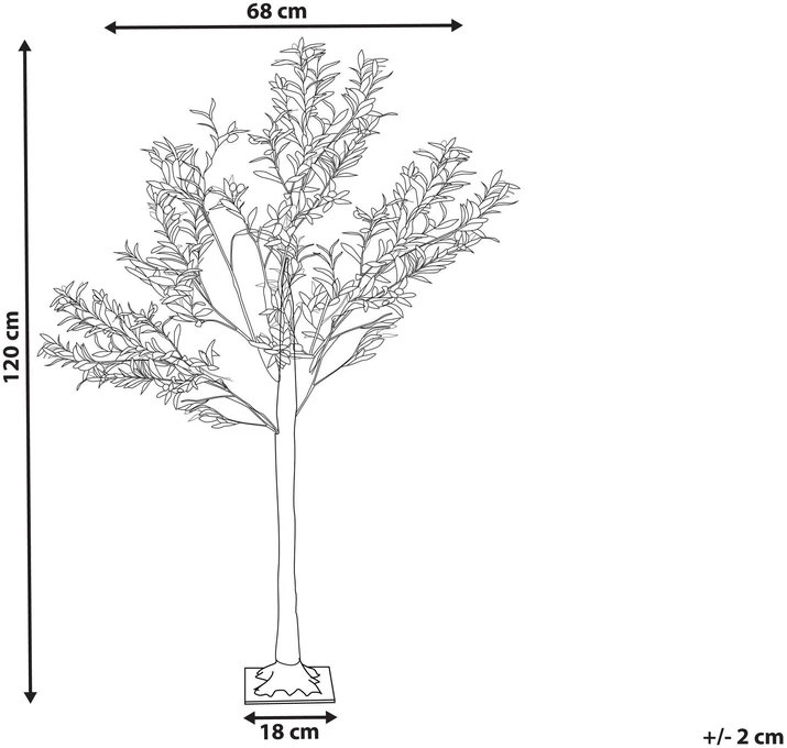 Beliani Sodo dekoracija LED CELIONI Medelis 120 cm Žalias