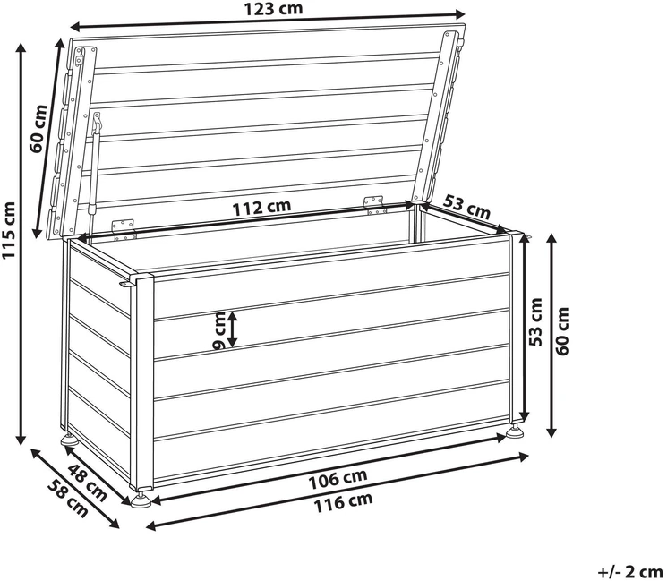 Beliani Sodo dėžė CAMPALTO 123 cm 60 cm balta