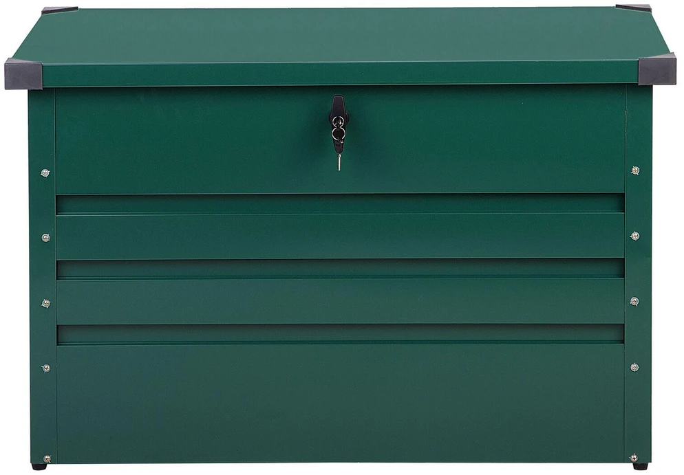 Beliani Sodo dėžė CEBROSA, 100 × 62 cm, metalinė, tamsiai žalia