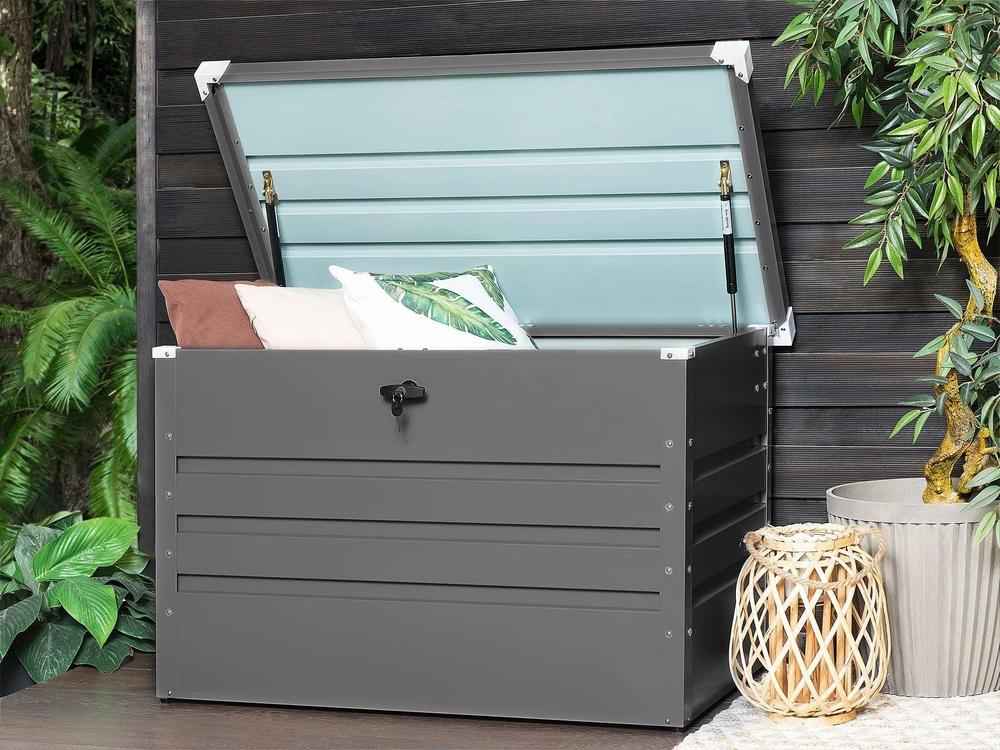 Beliani Sodo dėžė CEBROSA 100 cm 62 cm pilka