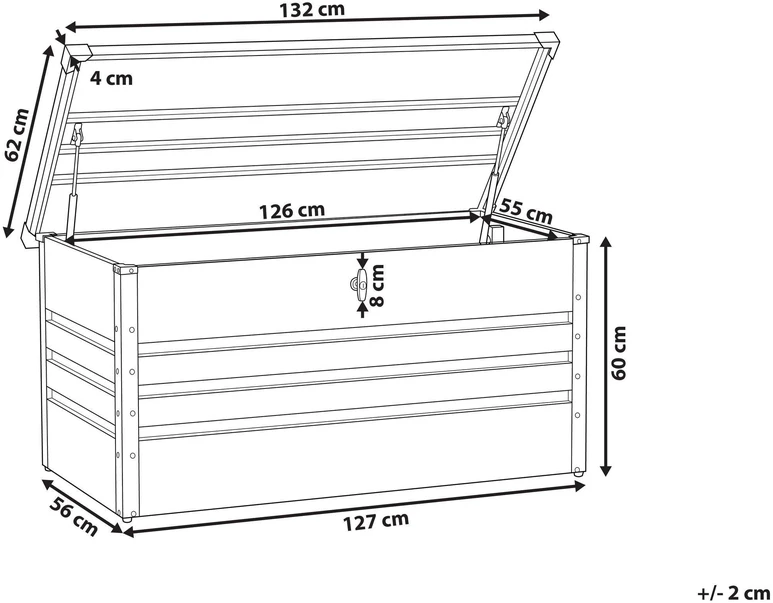 Beliani Sodo dėžė CEBROSA 132 cm 62 cm, mėlyna