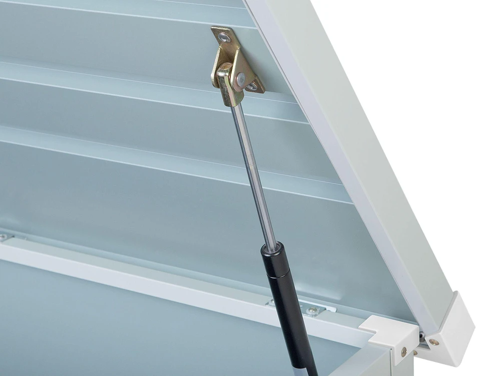 Beliani Sodo dėžė CEBROSA 132 cm 62 cm šviesiai pilka