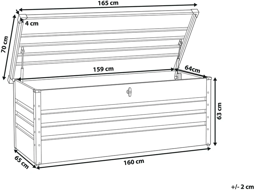 Beliani Sodo dėžė CEBROSA 165 cm 70 cm mėlyna