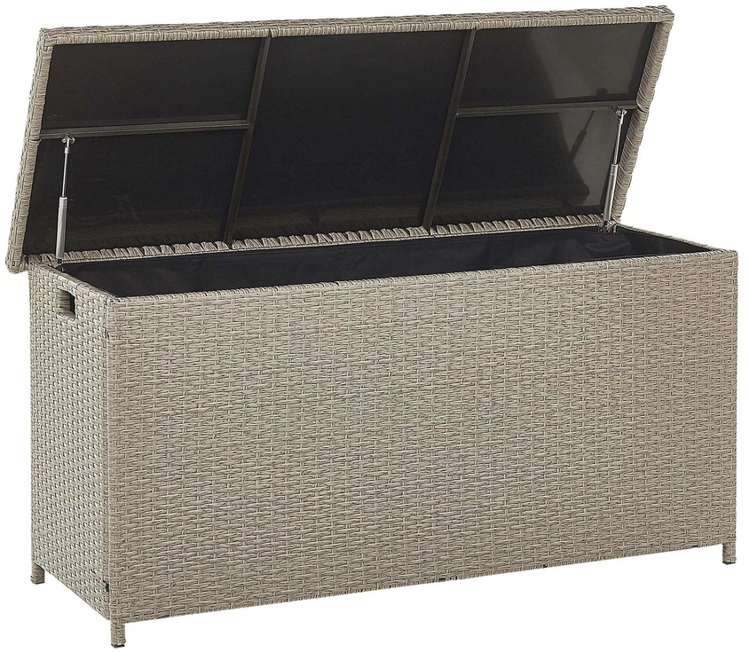 Beliani Sodo dėžė MODENA 126 cm 46 cm smėlio pilkumo spalvos