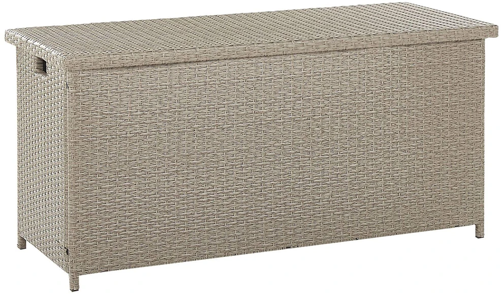 Beliani Sodo dėžė MODENA 126 cm 46 cm smėlio pilkumo spalvos