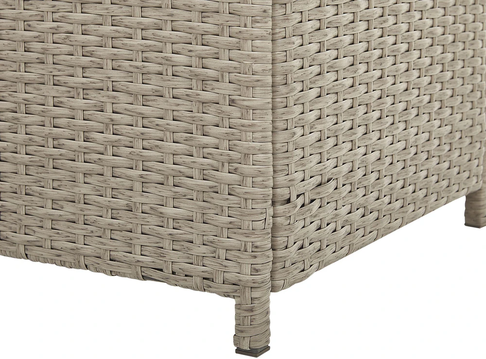 Beliani Sodo dėžė MODENA 126 cm 46 cm smėlio pilkumo spalvos