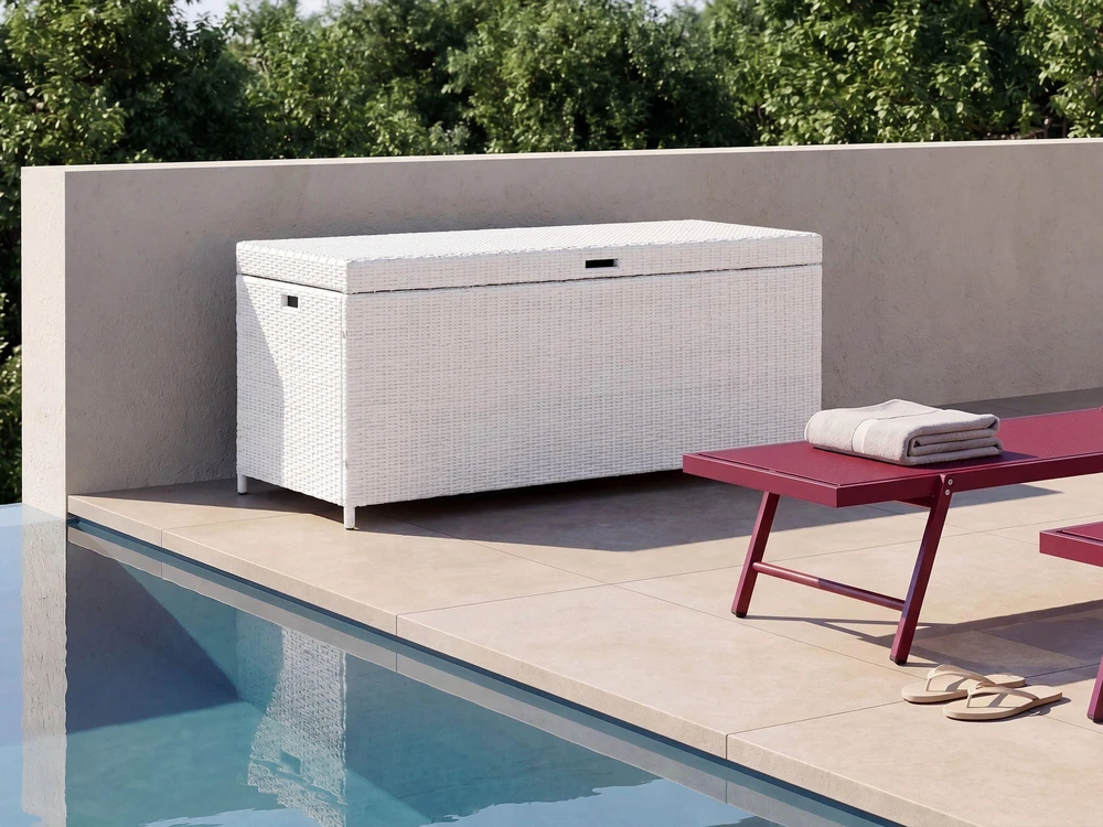 Beliani Sodo dėžė MODENA 158 cm 63 cm balta