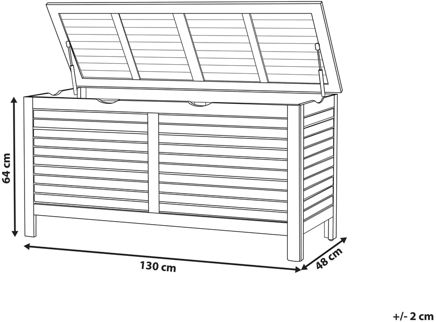 Beliani Sodo dėžė RIVIERA 130 cm 48 cm, ruda