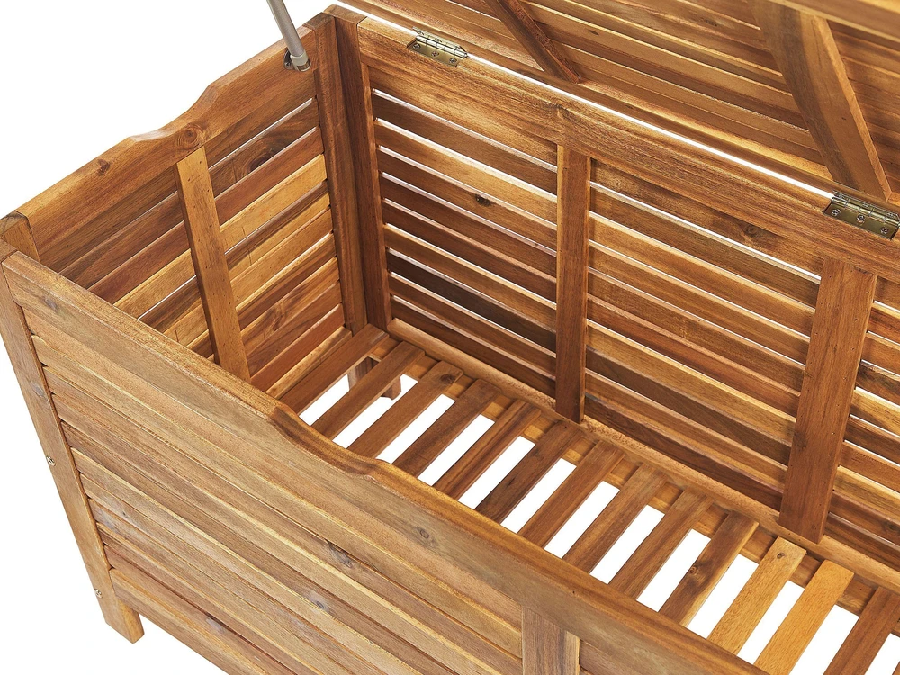Beliani Sodo dėžė RIVIERA 130 cm 48 cm Šviesiai ruda