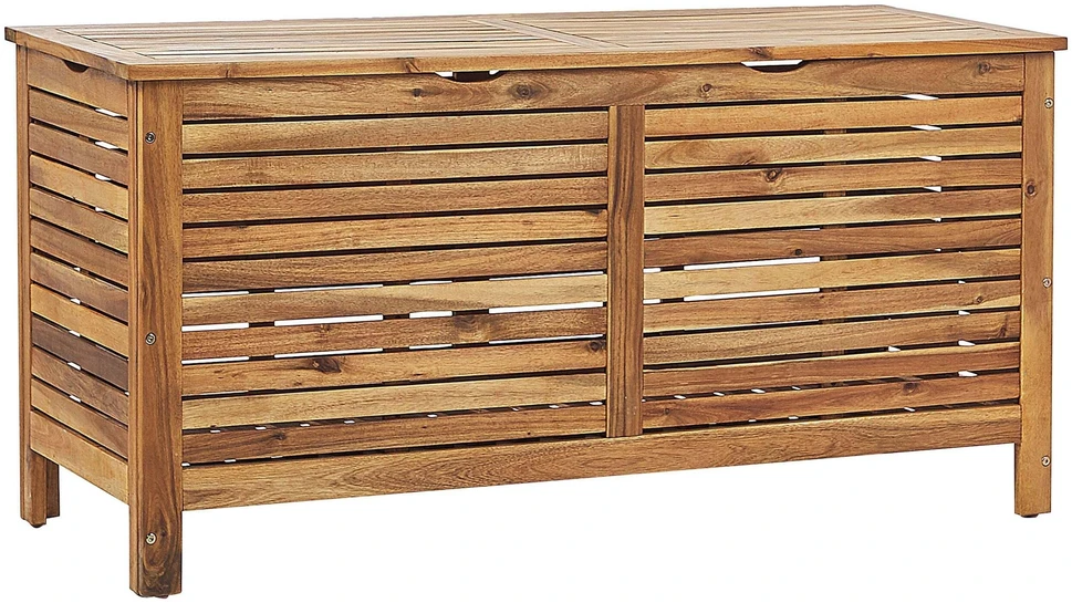 Beliani Sodo dėžė RIVIERA 130 cm 48 cm Šviesiai ruda