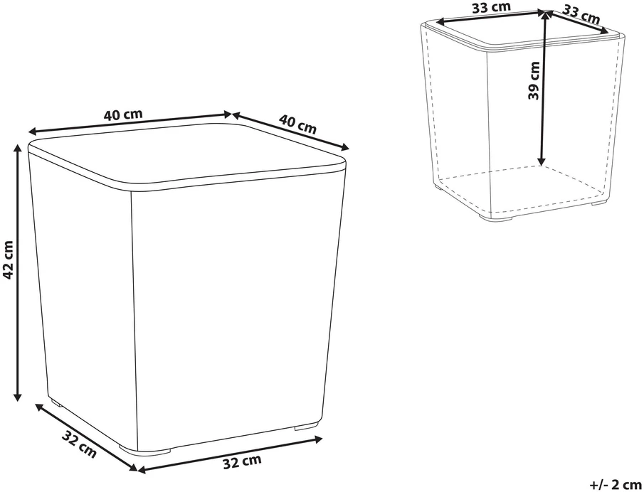 Beliani Sodo dėžė SARANDI 40 cm 40 cm smėlio spalvos