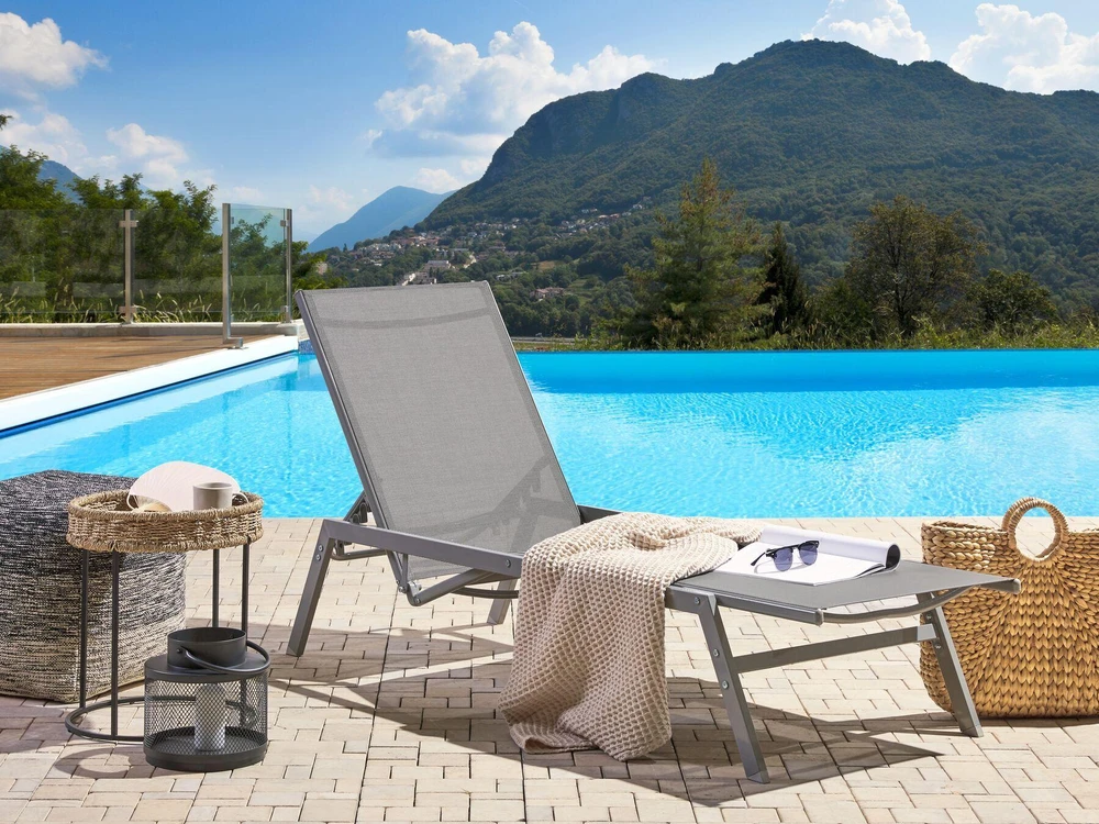 Beliani Sodo gultas VERNAZZA išlankstomas metalinis pilkas