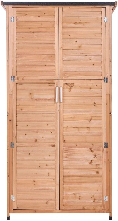 Beliani Sodo įrankių namelis ARSEGO, 96 × 67 cm, eglės mediena, šviesiai rudas
