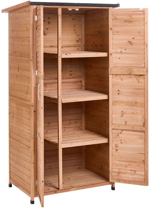 Beliani Sodo įrankių namelis ARSEGO, 96 × 67 cm, eglės mediena, šviesiai rudas