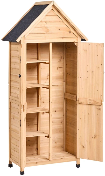Beliani Sodo įrankių sandėliukas SENIGA 85 cm, 46 cm, eglės mediena, natūralus